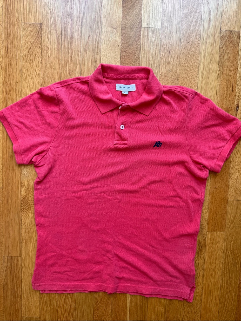 Aeropostale A87 Men’s Red Polo Shirt Short Sleeve Size Medium Classic Fit
